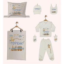 Pia Baby Gl 1944-06 İsme Özel Yastık Battaniye Zıbın Set Krem