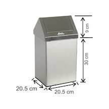 Paslanmaz Çöp Kovası Sallanır Çatı Kapak 11 Litre