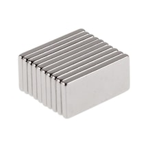 Dünya Magnet 10 Adet 20mm X 10mm X 1,5mm Köşeli Güçlü Neodyum Mıknatıs