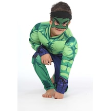 Yeni Sezon Sevilen Karakter Yeşil Dev Kahraman Hulk Kaslı Kostüm - Dolgulu