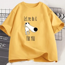Flood Of Style Senin İçin Yapalım Uzun Burun Köpek Meme T-shirt Pamuk Harajuku Köpek Sevgilisi Borzoi Köpek Sarı