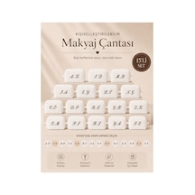 Beyaz Kişiye Özel Harf Nakışlı 15'li Pamuklu Hediyelik Kadın Makyaj Kozmetik Ve Seyahat Çantası Seti Beyaz - 903947814