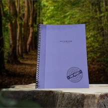 16x22 Cm Çizgisiz Hafif Kağıt 80 Yaprak Telli Defter Karton Kapak 60 Gr Ivory Kağıt Mor