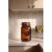 1500 Ml Kilitli Kapaklı Contalı Amber Cam Kavanoz Paslanmaz Çelik Mandallı Hava Geçirmez Saklama Kavanozu Kalın Cam Mutfak Erzak Kahve Çay Bakliyat Kuruyemiş Kavanozu 11,5x11,5x20 Cm Kahverengi Kahverengi