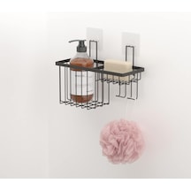 Yapışkanlı Tek Katlı Sabunluk Raf St309 Siyah