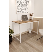Çalışma Masası Bilgisayar Ofis Masası 60 X 120 Cm -ahşap - Beyaz Ahşap - Beyaz