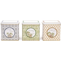 Forrest Desenli Dikdörtgen Saklama Kabı 3 Lü Set, 8 X 12 Cm Çok Renkli