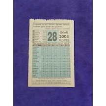 28 Ocak 2008 Takvim Yaprağı - Nostaljik Koleksiyonluk Takvim Yaprağı