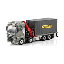 1/50 Man Tgx Xxl Euro 6c Facelıft Rıged Flatbed Truck 8x4 Wıth Palfınger Pk 480 Tec + 20ft Konteyner Vinçler