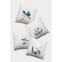 Pudra Yaprak Çift Taraflı 4'lü Set Kırlent Kılıfı 4kr019n11