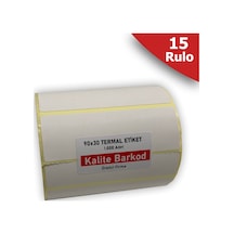 90X30 Termal Etiket 15 Rulo Barkod Etiketi Kalite Barkod
