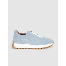 Buz Mavisi Süet Hakiki Deri Kadın Sneaker Ayakkabı Mavi Buz Mavisi Süet Hakiki Deri Kadın Sneaker Ayakkabı Mavi