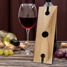 Cam Şarap Şişesi Ve Kadeh Tutucu Bella 10cm X 32cm