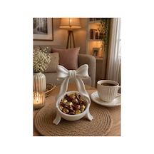Fiyonk Detaylı Kahve Yanı Şekerlik 2'li Set Mini Sunumluk 3d Baskı Çok Renkli