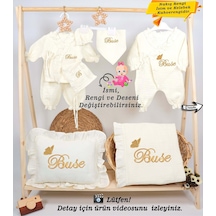 Gros Shop Yeni Doğan %100pamuk 4katlı Müslin Kumaş Hastane Çıkış Mevlüt Set Ekru