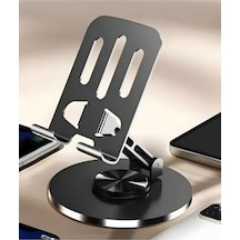Duffa Premium Full Metal Masaüstü Tablet Ve Telefon Standı - 360 Mekanik Döner Tabanlı Katlanabilir Telefon Tutucu, Tüm Tabletlerle Uyumlu Ayarlanabilir Metal Stand Uzay Grisi