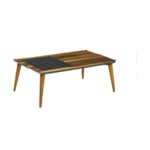 Orta Sehpa Osm Kareli Model Parlak Ceviz Gri Kayın Ince Torna Ay