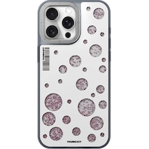 İphone 14 Pro Max Uyumlu Kılıf Magsafe Şarj Özellikli Youngkit Quicksand Beads Serisi Kapak Beyaz