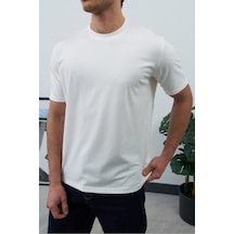 Baselco Unisex Basic %100 Pamuk T-shirt - Sade Ve Şık Beyaz