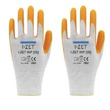 I-zet Inp05-sarı Beyaz Polyester Örme Nitril Eldiven 288 Adet