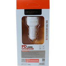 Megatech T05 M40 Beyaz 40w Pd Usb Araç Çakmaklık Şarj Başlığı Hızlı Şarj