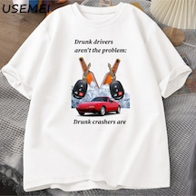 Flood Of Style Sarhoş Sürücüleri Erkek Tişört Komik T Shirt Sarhoş Sürüş Moda Kısa Kollu T-shirt Pamuk Erkek Beyaz