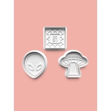 Ufo Kurabiye Kalıbı Ve Şeker Hamuru Kalıbı 3'lü Set