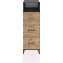 Hyperion Dolap Tek Raflı 3 Çekmeceli 44x44x134 Antrasit-çam Antrasit