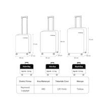 Reymond Luggage Piramit Desen Abs Seyahat Valizi, Canyon Serisi, Sarı - Orta Boy - M / Pudra Pudra