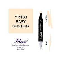 Çift Uçlu Marker Grafik Çizim Kalemi 133 Bebek Ten Pembesi