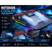 Asus Proart P16'' Uyumlu Rgb Led Işıklı Çift Fanlı Notebook Soğutucu Standı