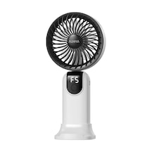 Ayrex Robeve Auhma Aufn19 5 Kademeli Güçlü El Fanı Mini Fan Şarjlı Taşınabilir Mini Vantilatör, Dijital Ekr