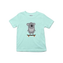 Çocuk Tişört Cute Cartoon Koala Skateboarding 001