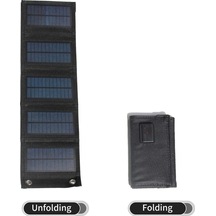 Fortunelane Katlama Şarj Paneli, 7.5w Taşınabilir Güneş Enerjisi, Kamp & Seyahat İçin Usb Çıkışlı