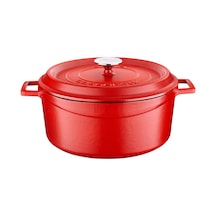 Lava Demir Döküm Spring Yuvarlak Tencere Trendy Kapak 28 CM