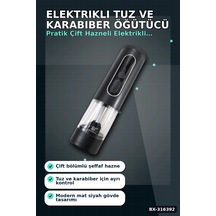 Elektrikli Baharat Ve Karabiber Öğütücü Şarjlı Çift Bölmeli Led Işıklı Bx-316392 Diğer
