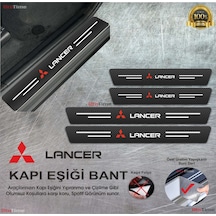 Mıtsubıshı Lancer Uyumlu Logolu Karbon Kapı Eşiği Koruyucu Suni Deri 4'lü