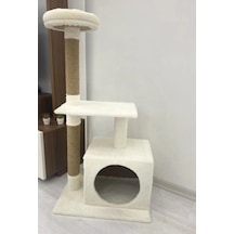 Nursoft Tek Delikli Kedi Tırmalama ve Oyun Evi 97 CM