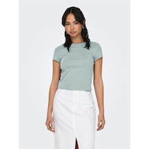 Onlelına S/s O-neck Short Top Jrs Noos Kadın Gri Bluz - 15320229