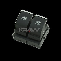 Cam Kaldırma Anahtarı Vw Golf Vıı - Crafter - Tge Sol İkili - Beyaz Işık - Krom 1 Ad