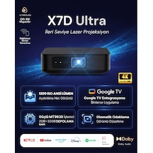 OBE X7D Ultra Google TV Destekli 4K 1200 ISO Otomatik Odaklı Akıllı Projeksiyon Cihazı