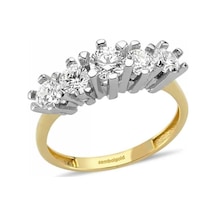 14 Ayar Altın 5 Taş Yüzük Swarovski Taşlı 285789463