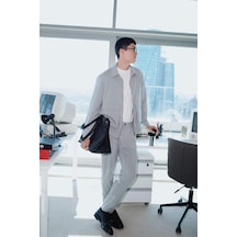 Defacto Tailored Regular Fit Kısa Paça Pantolon E9814ax25augr377 Gri