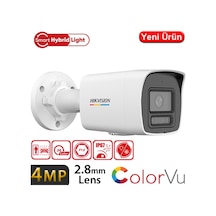 Hıkvısıon Ds-2cd1047g3-lıuf 4mp 2.8mm Sesli Colorvu Smart Hybrıd Lıght Ip Poe Bullet Kam Ip67 30mt