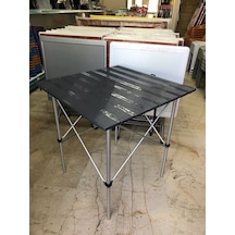 Alüminyum Iskeletli Pratik Katlanır Kamp Masası Gri - Siyah