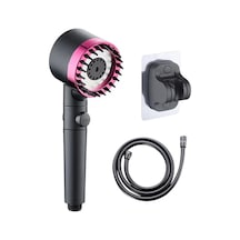 Yaozixa Siyah Filtreli Ağır Basınçlı Duş Başlığı, 3 Modlu Masaj Özelliği, 1.5m Pvc Boru Ve Deliksiz Tutucu İçeren Set Diğer