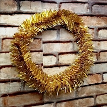 Vıp 5 Metre Parlak Metalik Gold Çam Dalı Gold Yılbaşı Garlandı Gold Garland Gold Noel Ağacı Dalı Diğer