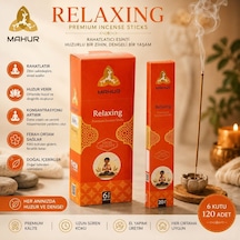 Mahur Relaxing Rahatlatıcı Çubuk Tütsü 120 Adet 6 Kutu X 20 Adet, Premium Kokulu Tütsü, Ev Ofis Yoga Ve Meditasyon İçi