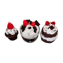 Kremalı Cupcake Pasta Mum 3 Lü Kokulu Kırmızı