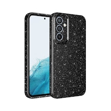 Galaxy Uyumlu A14 Kılıf Kamera Korumalı Simli Lüks Uzrm Koton Kapak - Siyah Siyah